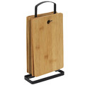 Bamboo Cutting & Serving Boards, Set of 6 with Stand