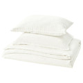 SCHERSMIN Duvet cover and 2 pillowcases, white, 200x200/50x60 cm