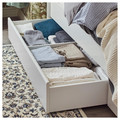 SONGESAND Bed frame with 2 storage boxes, white, Luröy, 160x200 cm