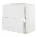METOD / MAXIMERA Base cab f sink+2 fronts/2 drawers, white/Stensund white, 80x60 cm