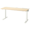 MITTZON Desk sit/stand, electric birch veneer/white, 140x60 cm