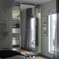 PAX / AULI Wardrobe with sliding doors, white/mirror glass, 150x66x236 cm