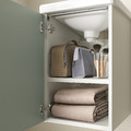 ENHET / TVÄLLEN Wash-stnd w door/wash-basin/tap, white/pale grey-green, 44x43x65 cm