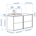 ÄNGSJÖN / BACKSJÖN Wash-stand/wash-basin/tap, brown oak effect/grey stone effect, 122x49x71 cm