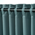 MAJGULL Room darkening curtains, 1 pair, dark grey-turquoise, 145x300 cm