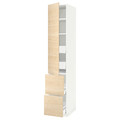 METOD / MAXIMERA Hi cab w shlvs/4 drawers/dr/2 frnts, white/Askersund light ash effect, 40x60x220 cm