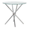 Dining Table Ufo 90cm, transparent/chrome