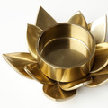 KNASTRIGT Tealight holder, gold-colour/Lotus, 3 cm