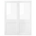 GRIMO Pair of sliding doors, glass/white, 150x201 cm