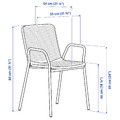 TORPARÖ Chair with armrests, in/outdoor, white/grey
