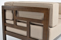 Garden Outdoor Corner Sofa, wood, dark brown, beige