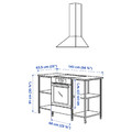 ENHET Storage combination for oven/hob, white, 143x63.5x91 cm