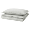 SOLFIBBLA Duvet cover and pillowcase, grey white/stripe, 150x200/50x60 cm