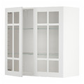METOD Wall cabinet w shelves/2 glass drs, white/Stensund white, 80x80 cm