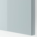 BESTÅ TV storage combination/glass doors, white Glassvik/Selsviken light grey-blue, 240x42x129 cm
