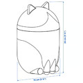 GREJSIMOJS Storage with lid, cat-shaped black/white
