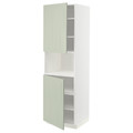 METOD High cab f micro w 2 doors/shelves, white/Stensund light green, 60x60x200 cm