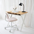 BOLLPOJKE / BLECKBERGET Desk and chair, white/orange-brown