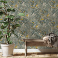 GoodHome Vinyl Wallpaper on Fleece Perod, beige/turquoise