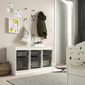 TROFAST Storage combination with boxes, white/dark grey, 99x44x56 cm