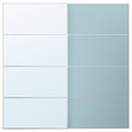 MEHAMN/AULI Pair of sliding doors, aluminium double sided/light blue mirror glass, 200x201 cm
