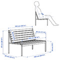 JOLPEN 2-seat sofa, outdoor, white/grey, 100x59x67 cm
