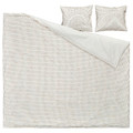 BANDKNIPPE Duvet cover and 2 pillowcases, white/beige, 200x200/50x60 cm