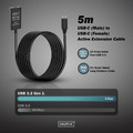 DIGITUS Active USB 3.2 Gen1 5G extension cable, USB-C - USB-C, 5m