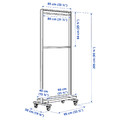 MITTZON Frame w cstrs/clths rail/disp shlf, white, 85x205 cm