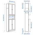BILLY / OXBERG Bookcase w doors/ext unit, black oak effect, 80x30x237 cm
