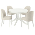 ROSENTORP / ROSENTORP Table and 4 chairs, white/Kilanda light beige white, 110/155 cm