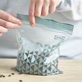 ISTAD Resealable bag, patterned/pale grey-green, 1 l