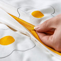 ÖGONLOCKSMAL 3-piece bedlinen set for cot, flower white/yellow, 60x120 cm