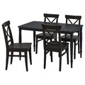 DANDERYD / INGOLF Table and 4 chairs, black/brown-black, 130 cm