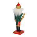 Nutcracker Christmas Decoration 15cm, green/crown