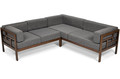Garden Outdoor Corner Sofa, wood, dark brown, graphite grey