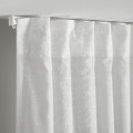 MÄSTERROT Curtains, 1 pair, white white/grid with heading tape, 145x300 cm
