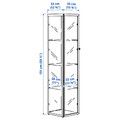 BLÅLIDEN Glass-door cabinet, black, 35x32x151 cm