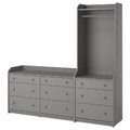 HAUGA Storage combination, grey, 208x199 cm