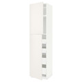 METOD / MAXIMERA Hi cab w 2 doors/4 drawers, white/Veddinge white, 60x60x240 cm