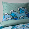 BLÅVINGAD Duvet cover and pillowcase, turtle pattern/turquoise, 150x200/50x60 cm