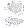 NYHAMN 3-seat sofa-bed, with pocket spring mattress/Skartofta black/light grey