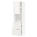 METOD / MAXIMERA Hi cab f micro combi w door/3 drwrs, white/Veddinge white, 60x60x220 cm
