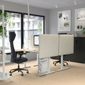 MITTZON Desk sit/stand, electric birch veneer/white, 140x60 cm