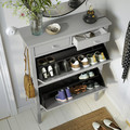GULLABERG Shoe cabinet with 2 compartments, grey, 88x30x122 cm