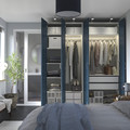 PAX / FYRUDDEN Wardrobe combination, white/blue, 200x60x236 cm