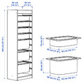 TROFAST Storage combination with boxes, white white/grey, 46x30x145 cm
