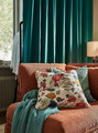MAJGULL Block-out curtains, 1 pair, dark turquoise, 145x300 cm