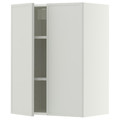 METOD Wall cabinet with shelves/2 doors, white/Aspudden light grey, 60x80 cm