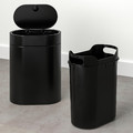 BROGRUND Touch top bin, black, 4 l